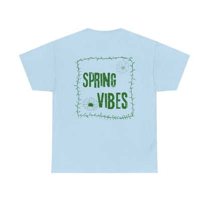 Spring Vibes T-Shirt — Green Floral Graphic Tee
