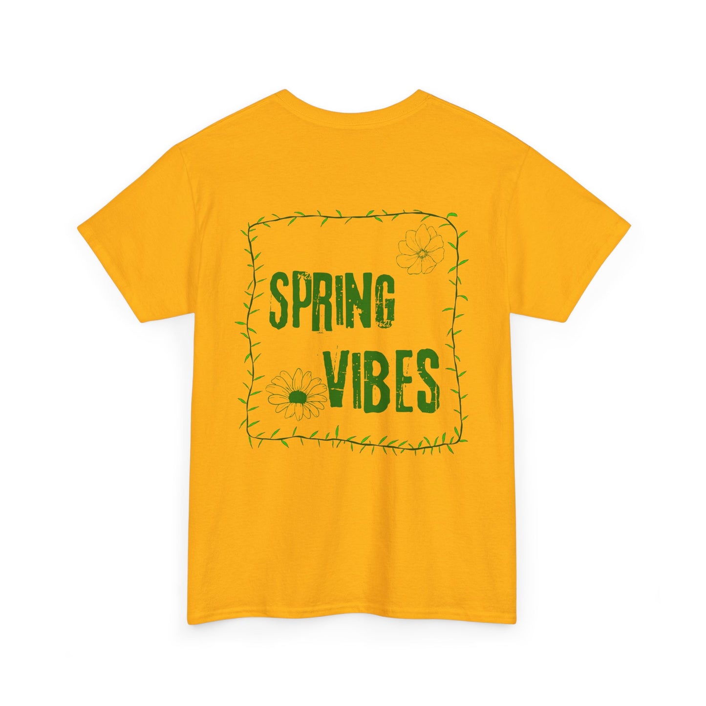 Spring Vibes T-Shirt — Green Floral Graphic Tee