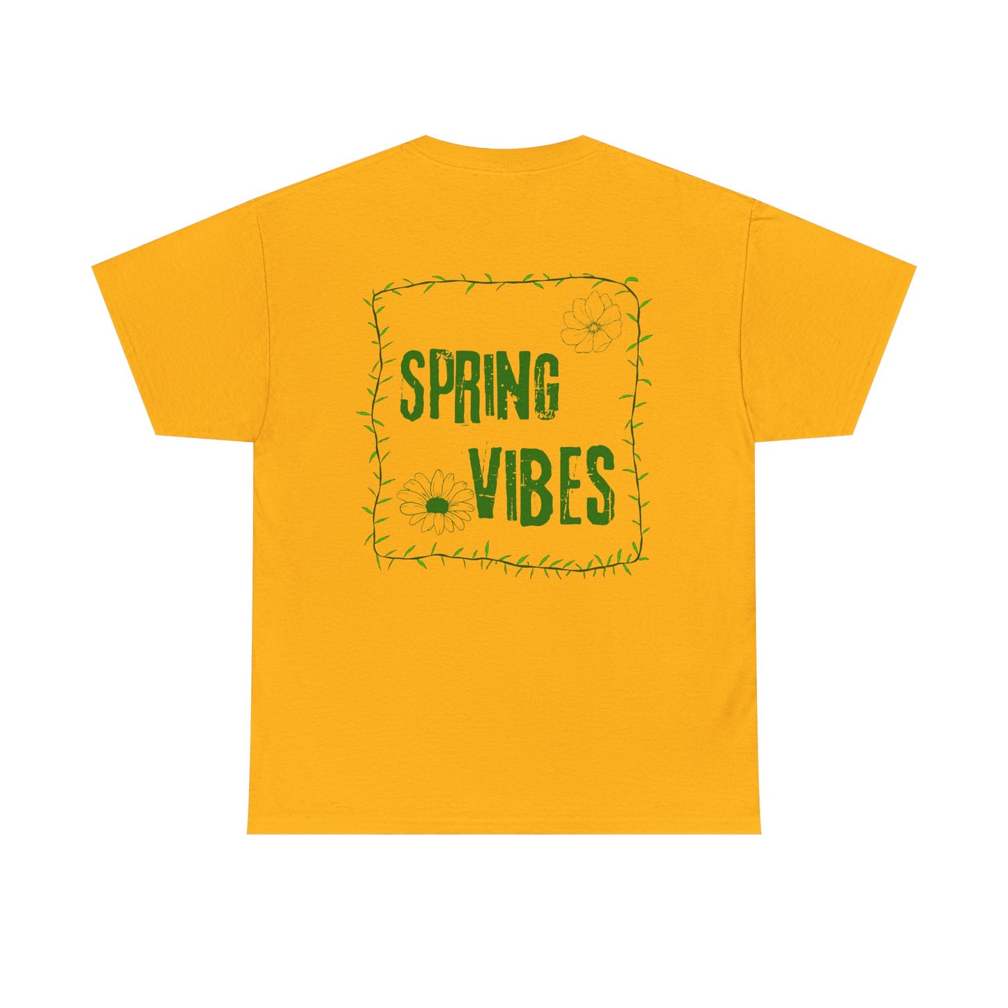 Spring Vibes T-Shirt — Green Floral Graphic Tee