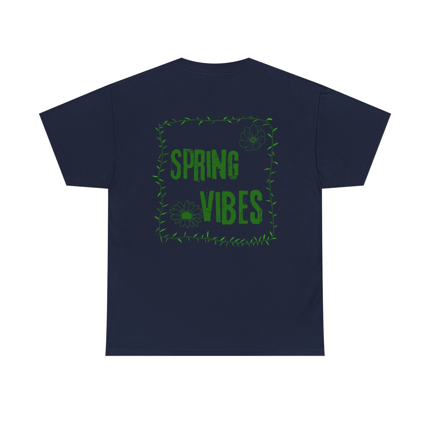 Spring Vibes T-Shirt — Green Floral Graphic Tee