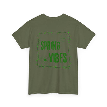 Spring Vibes T-Shirt — Green Floral Graphic Tee