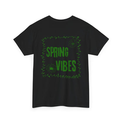 Spring Vibes T-Shirt — Green Floral Graphic Tee