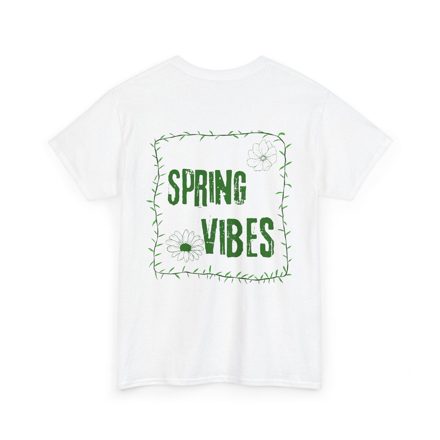 Spring Vibes T-Shirt — Green Floral Graphic Tee