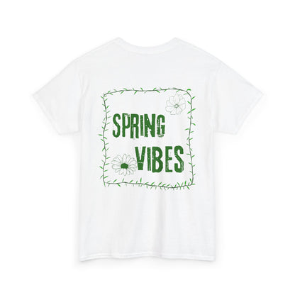 Spring Vibes T-Shirt — Green Floral Graphic Tee