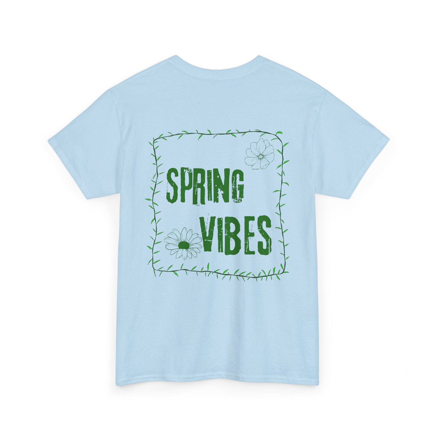 Spring Vibes T-Shirt — Green Floral Graphic Tee