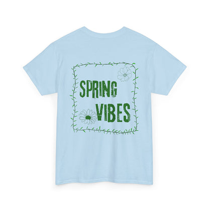 Spring Vibes T-Shirt — Green Floral Graphic Tee
