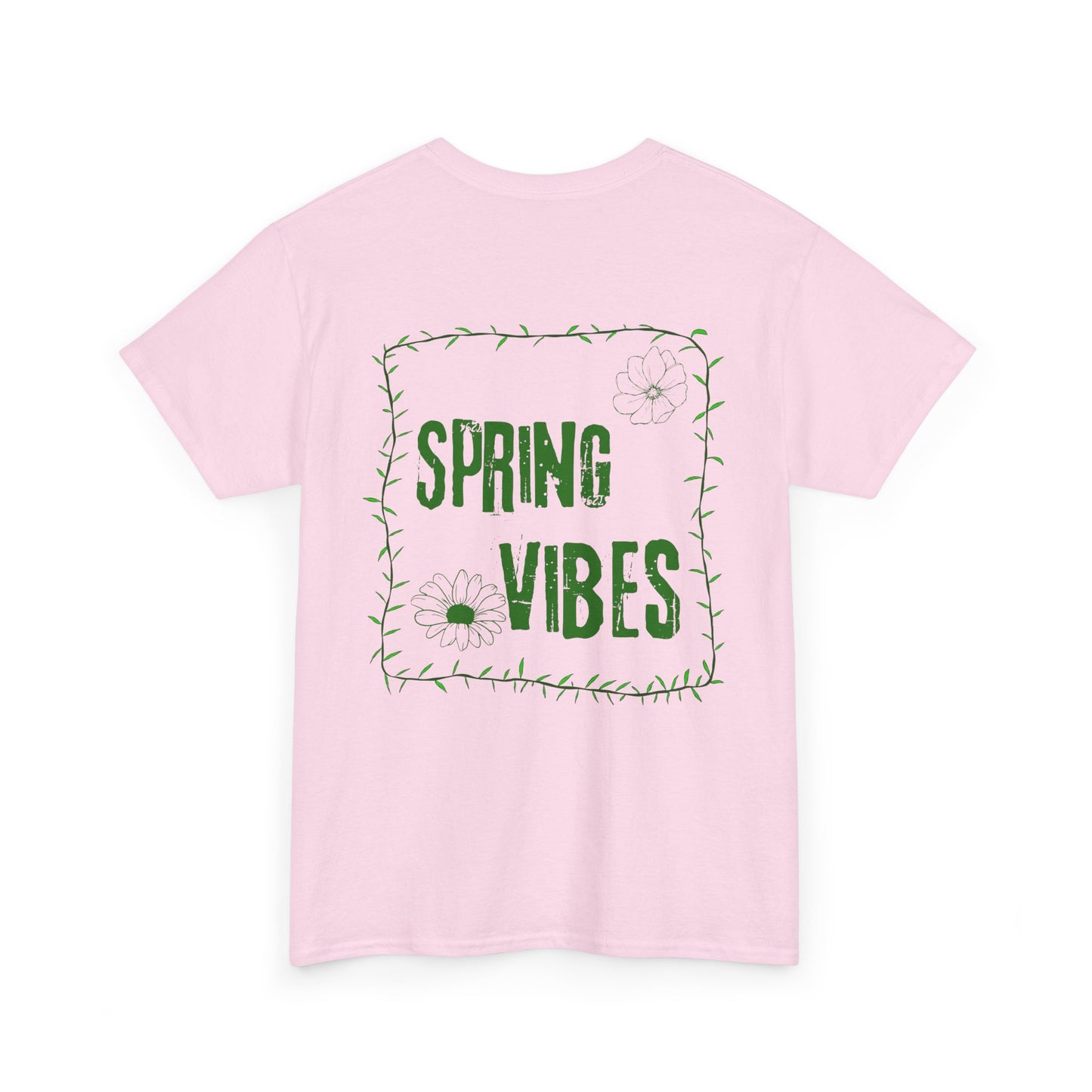 Spring Vibes T-Shirt — Green Floral Graphic Tee
