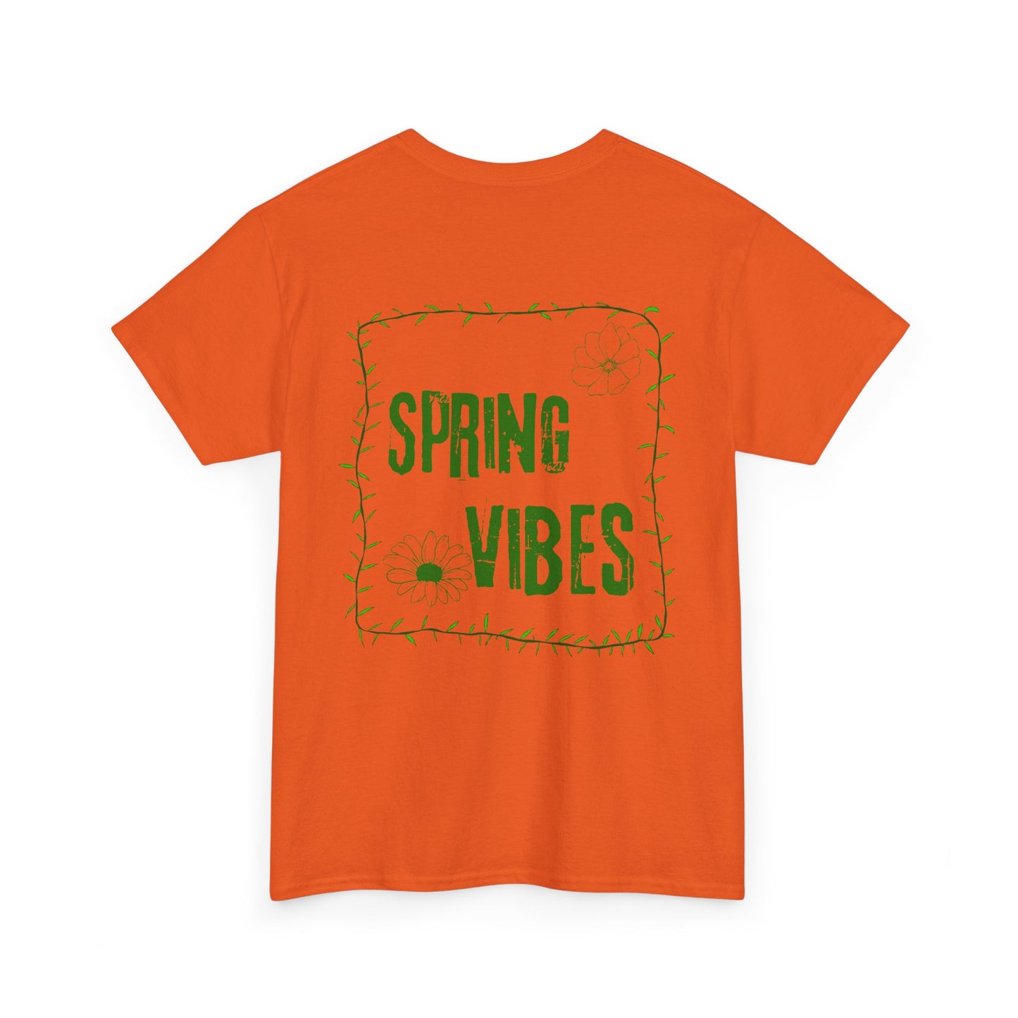 Spring Vibes T-Shirt — Green Floral Graphic Tee