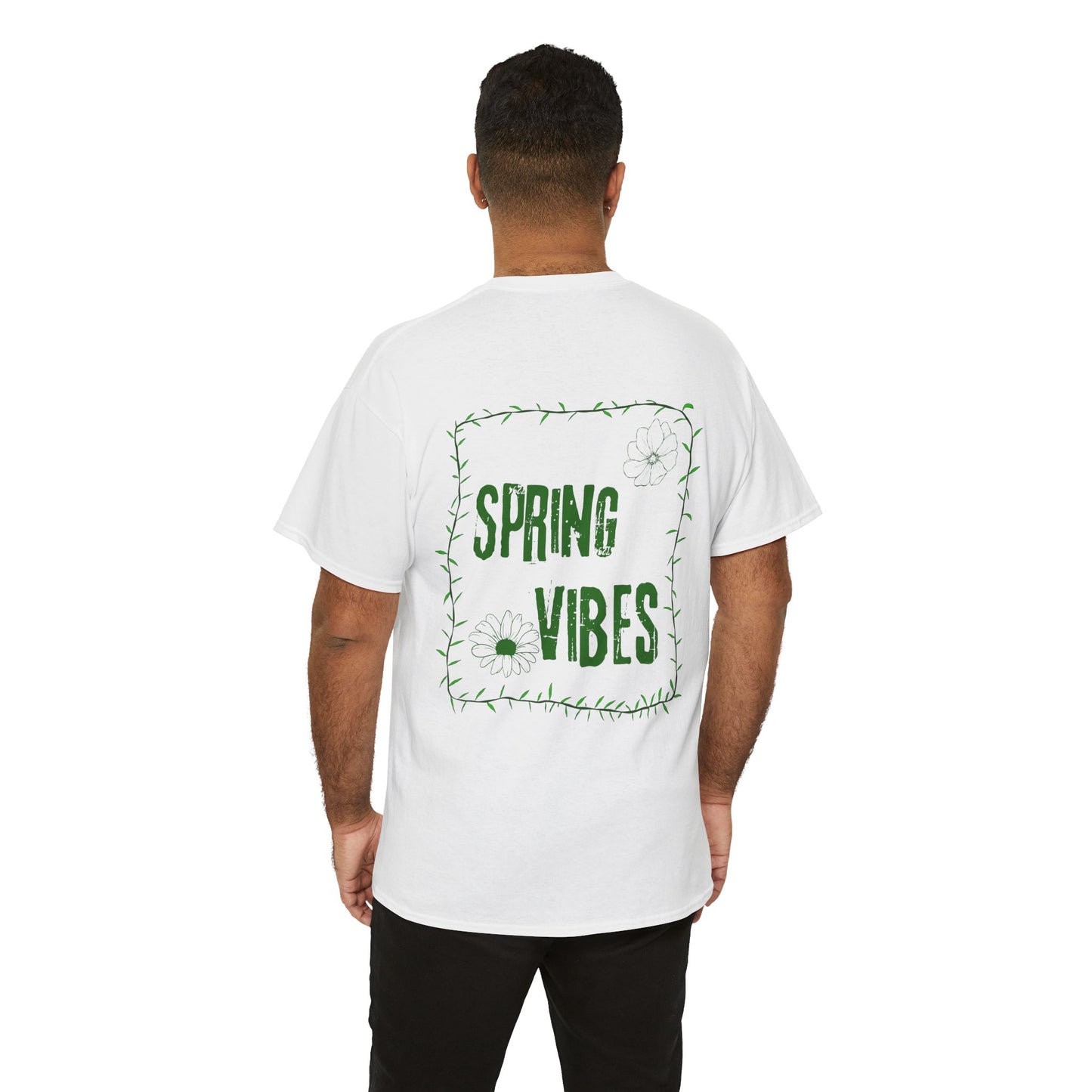 Spring Vibes T-Shirt — Green Floral Graphic Tee