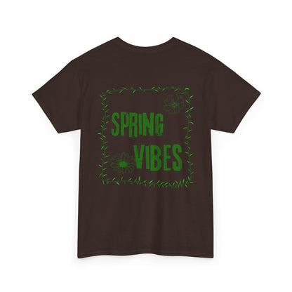 Spring Vibes T-Shirt — Green Floral Graphic Tee