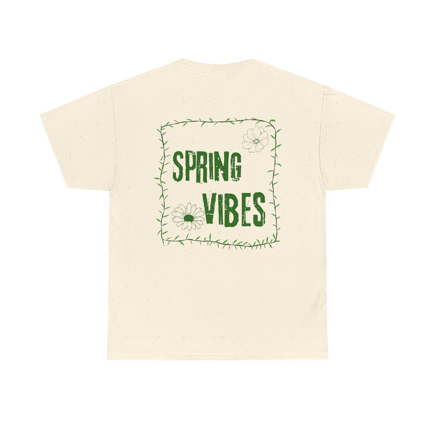 Spring Vibes T-Shirt — Green Floral Graphic Tee