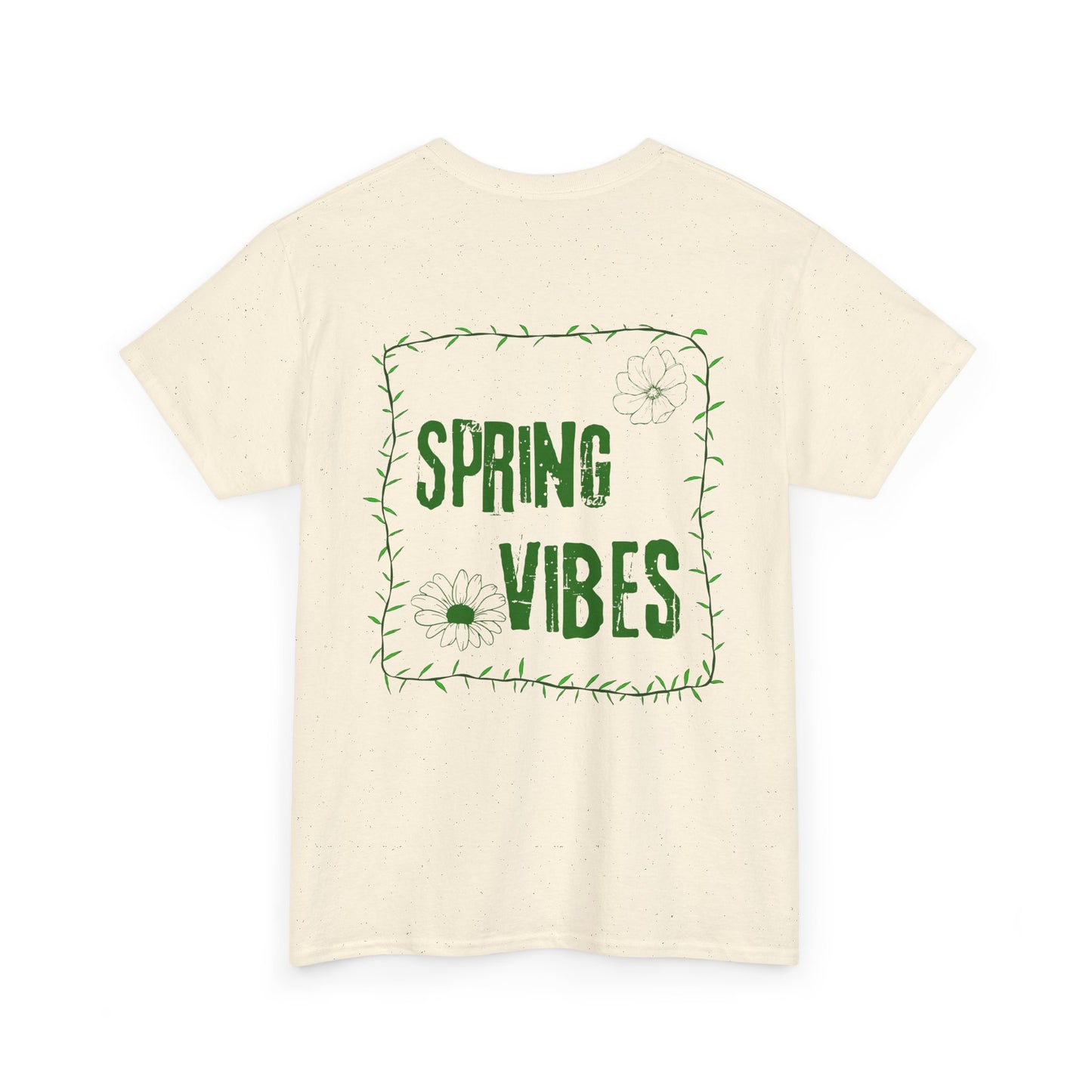 Spring Vibes T-Shirt — Green Floral Graphic Tee