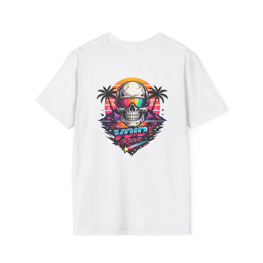 Retro Skull Tee — "Void Rider" Neon Palm Graphic T-Shirt