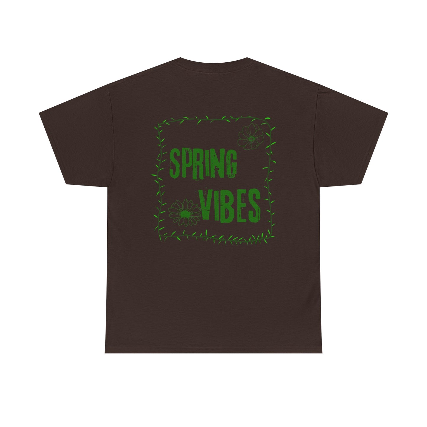 Spring Vibes T-Shirt — Green Floral Graphic Tee
