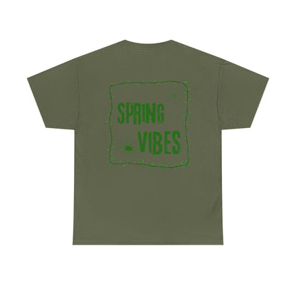 Spring Vibes T-Shirt — Green Floral Graphic Tee