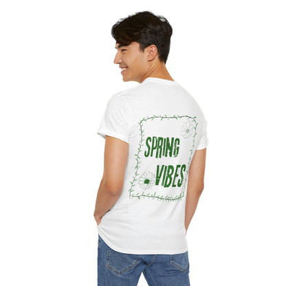Spring Vibes T-Shirt — Green Floral Graphic Tee