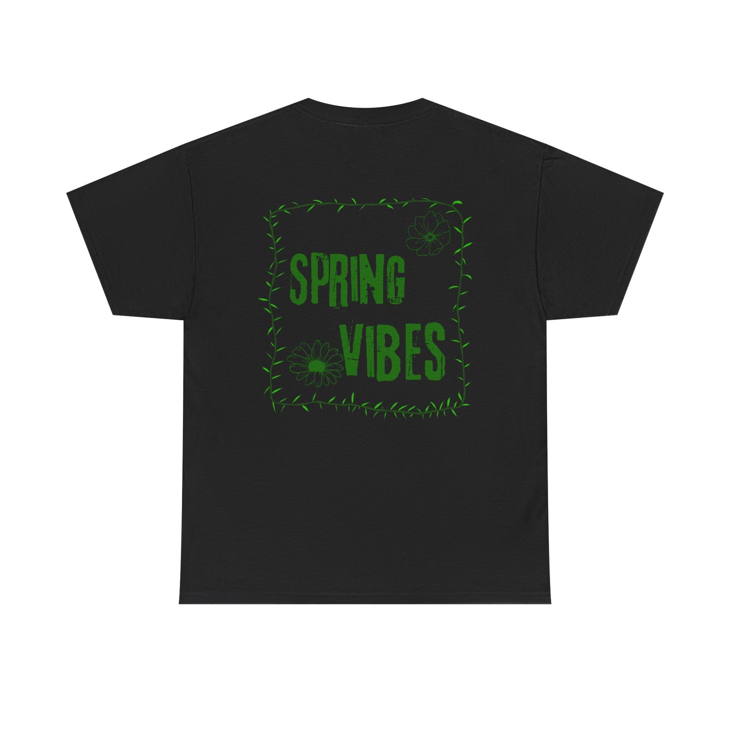 Spring Vibes T-Shirt — Green Floral Graphic Tee