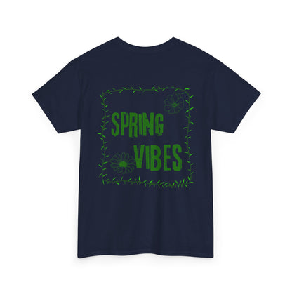 Spring Vibes T-Shirt — Green Floral Graphic Tee