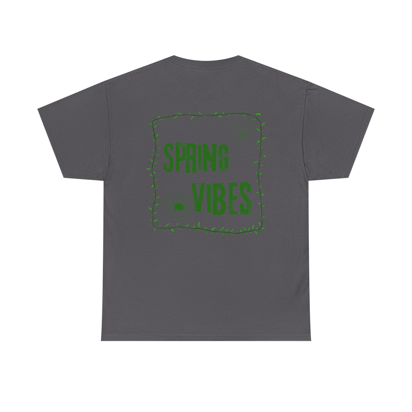 Spring Vibes T-Shirt — Green Floral Graphic Tee