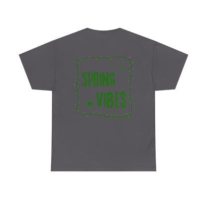 Spring Vibes T-Shirt — Green Floral Graphic Tee