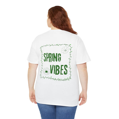 Spring Vibes T-Shirt — Green Floral Graphic Tee