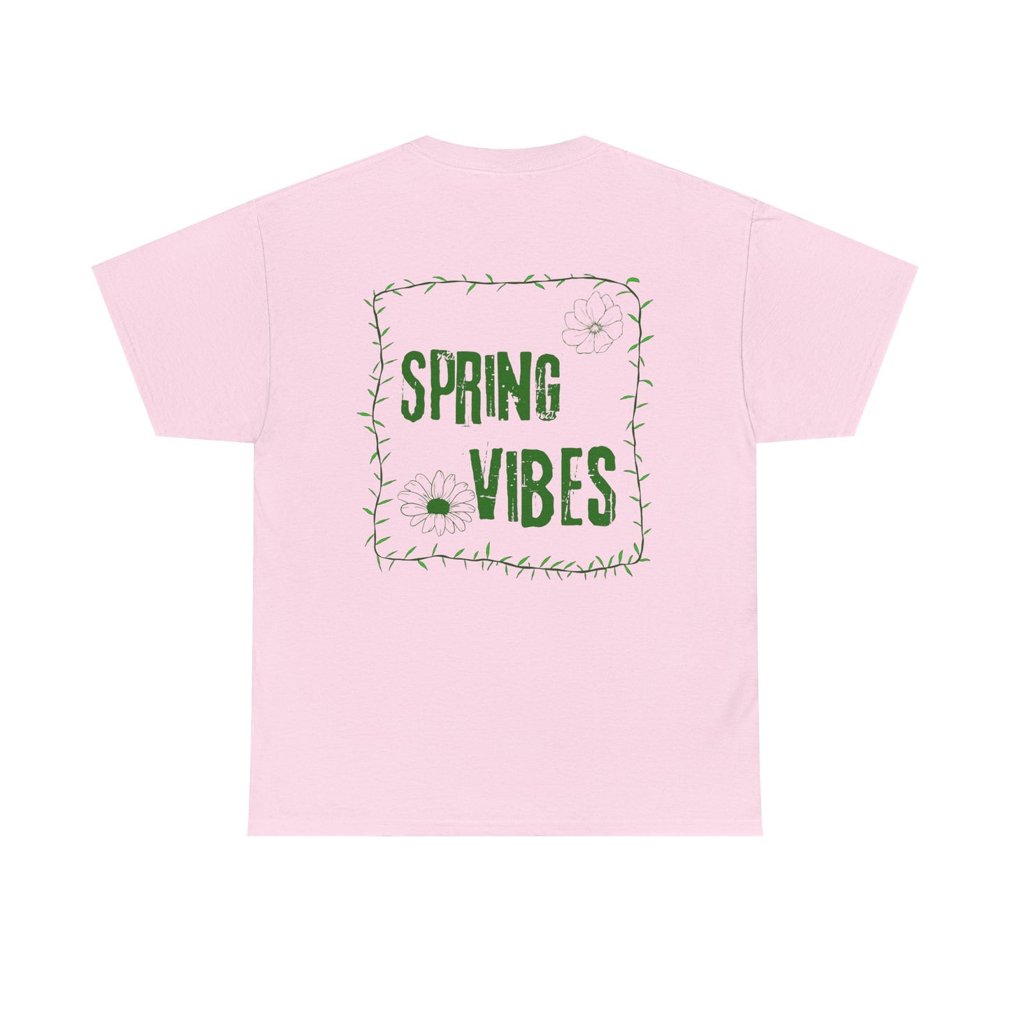 Spring Vibes T-Shirt — Green Floral Graphic Tee