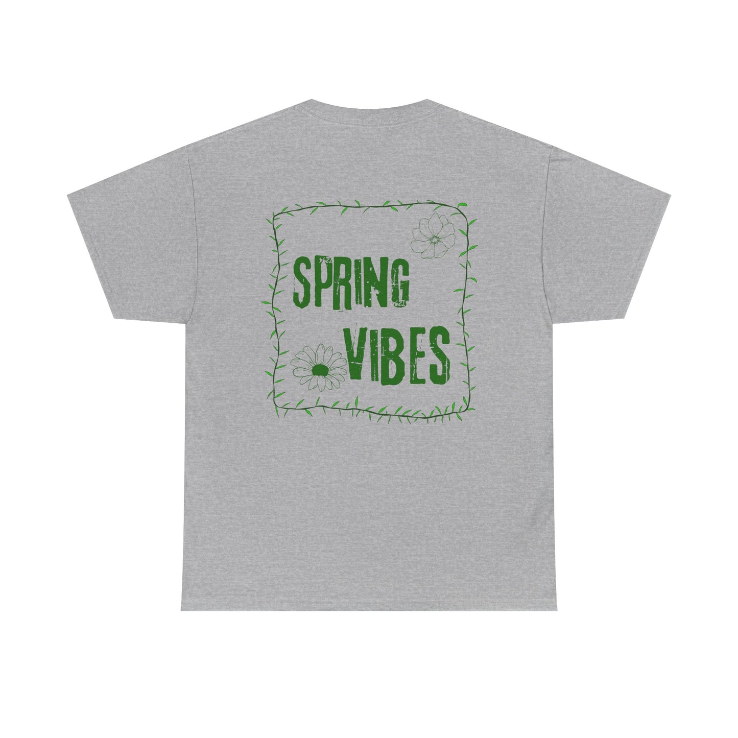 Spring Vibes T-Shirt — Green Floral Graphic Tee