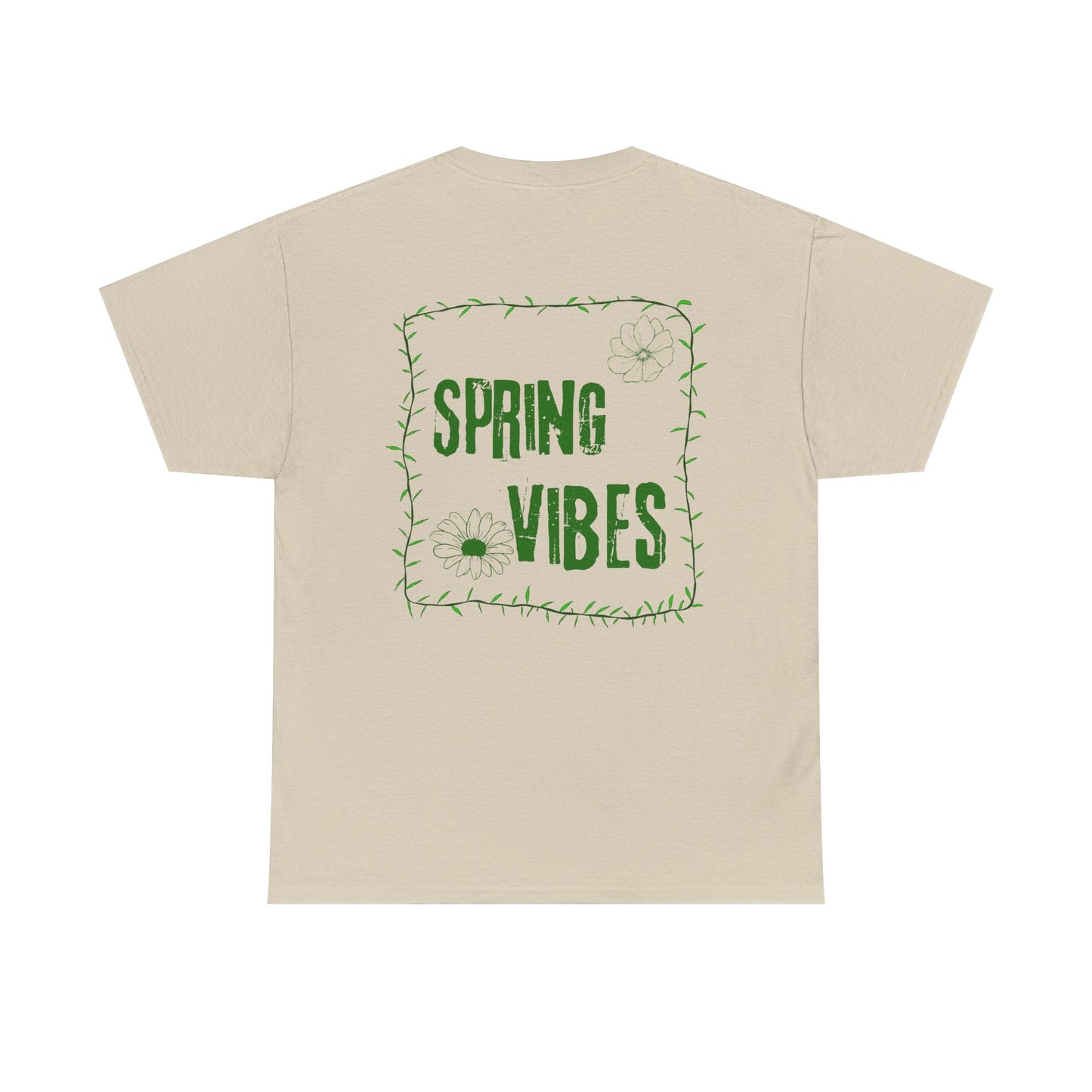 Spring Vibes T-Shirt — Green Floral Graphic Tee